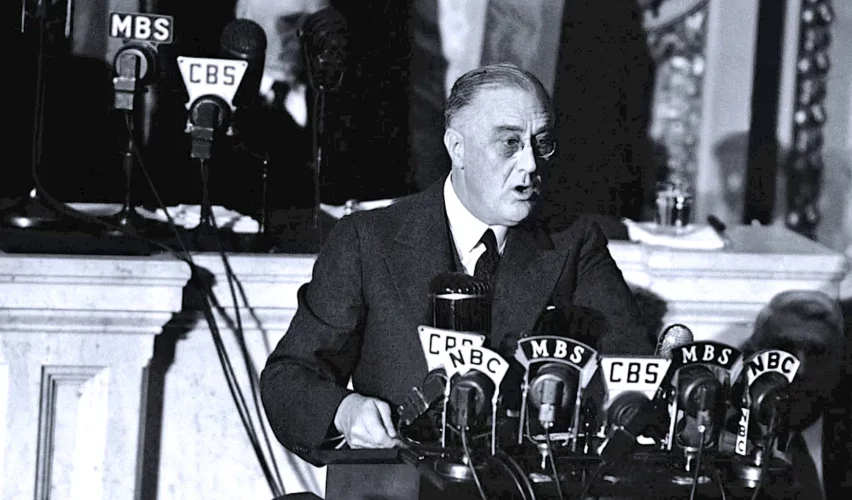 Franklin Roosevelt lors du discours sur l'état de l'Union en 1942